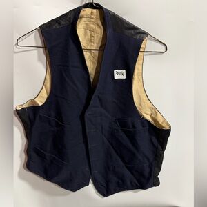 #3419-Navy Blue Men's Vest with Cream Lining